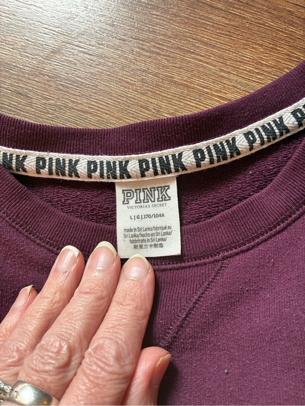 PINK Victoria's Secret Plum Crewneck sweatshirt & leggings with White Logo - Picture 6 of 11